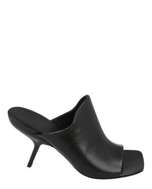 NEW SALVATORE FERRAGAMO women's era leather heeled mules in black